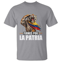 Firmes Por La Patria Colombian Pride T Shirt Roaring Saluting Tiger Patriotic Colombia Heritage Flag