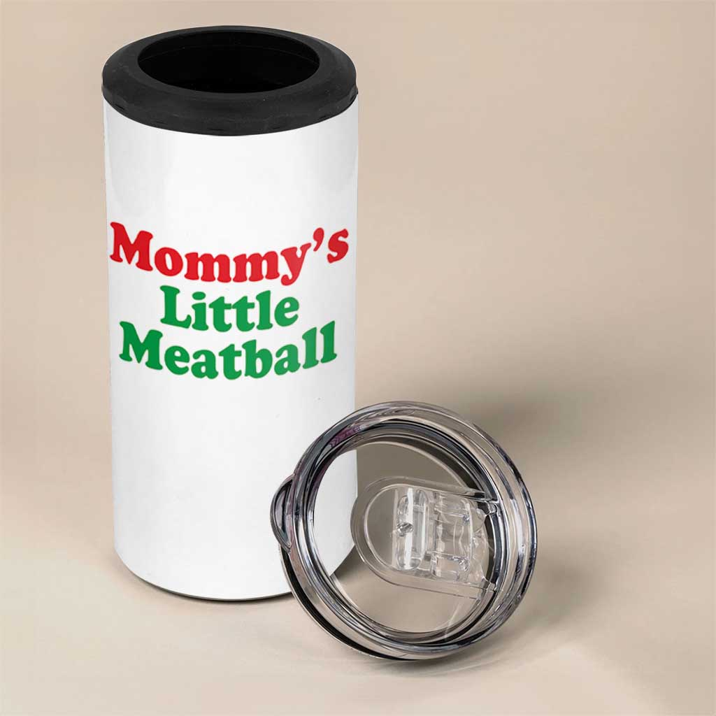 Mommy's Little Meatball 4 in 1 Can Cooler Tumbler Funny Italian Family Baby Humor - Wonder Print Shop