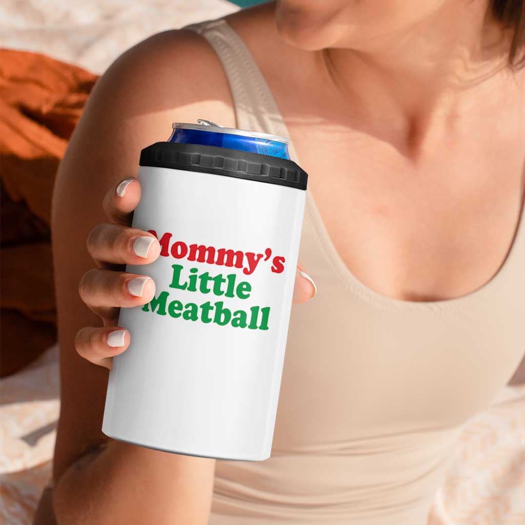 Mommy's Little Meatball 4 in 1 Can Cooler Tumbler Funny Italian Family Baby Humor - Wonder Print Shop