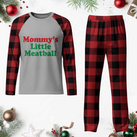 Mommy's Little Meatball Plaid Pajama Set Funny Italian Family Baby Humor - Wonder Print Shop