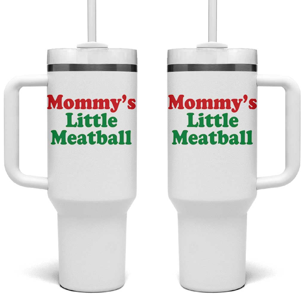Mommy's Little Meatball Tumbler With Handle Funny Italian Family Baby Humor - Wonder Print Shop