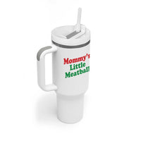 Mommy's Little Meatball Tumbler With Handle Funny Italian Family Baby Humor - Wonder Print Shop