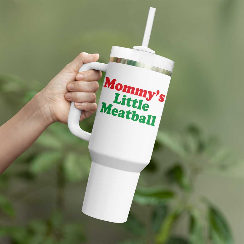 Mommy's Little Meatball Tumbler With Handle Funny Italian Family Baby Humor - Wonder Print Shop