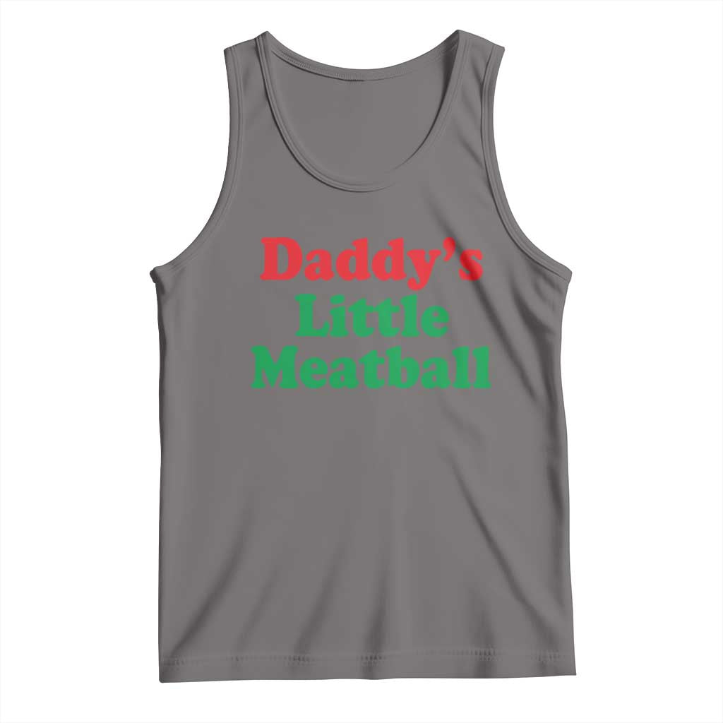 Daddy's Little Meatball Tank Top Funny Italian Family Baby Humor - Wonder Print Shop
