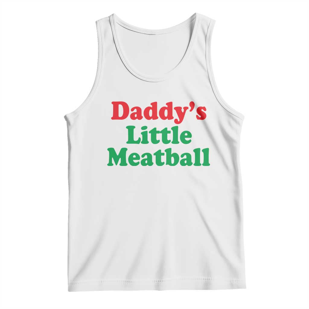 Daddy's Little Meatball Tank Top Funny Italian Family Baby Humor - Wonder Print Shop