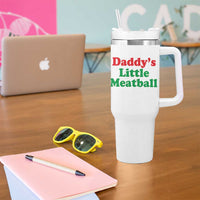Daddy's Little Meatball Tumbler With Handle Funny Italian Family Baby Humor - Wonder Print Shop