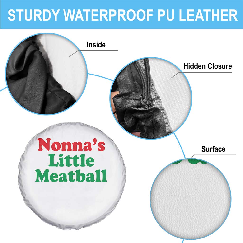 Nonna's Little Meatball Spare Tire Cover Funny Italian Family Baby Humor - Wonder Print Shop