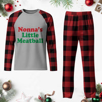 Nonna's Little Meatball Plaid Pajama Set Funny Italian Family Baby Humor - Wonder Print Shop