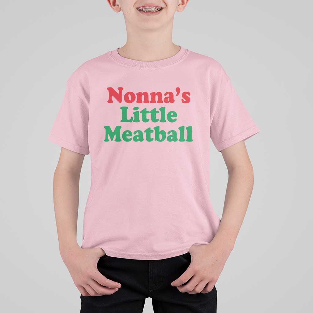 Nonna's Little Meatball T Shirt For Kid Funny Italian Family Baby Humor - Wonder Print Shop