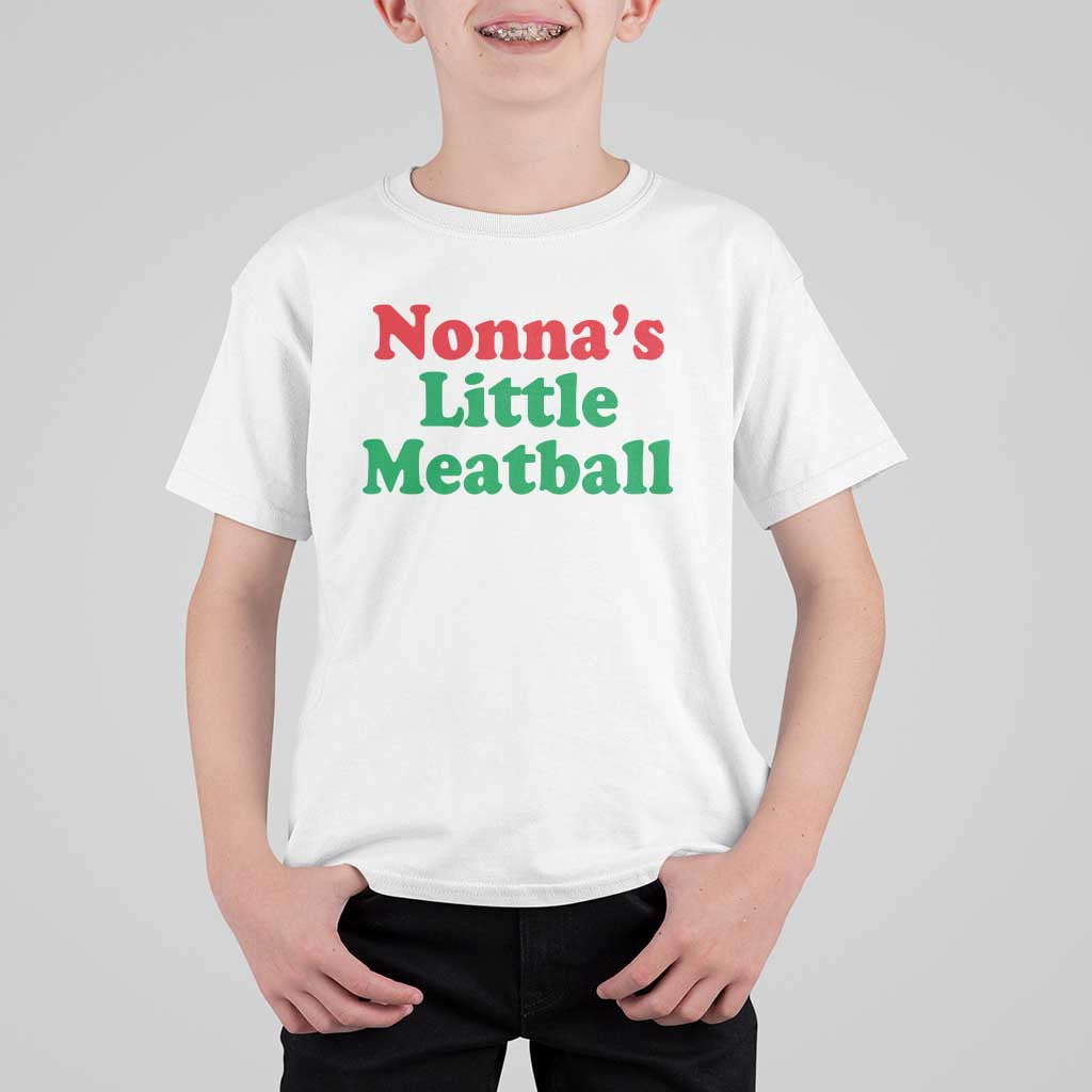 Nonna's Little Meatball T Shirt For Kid Funny Italian Family Baby Humor - Wonder Print Shop