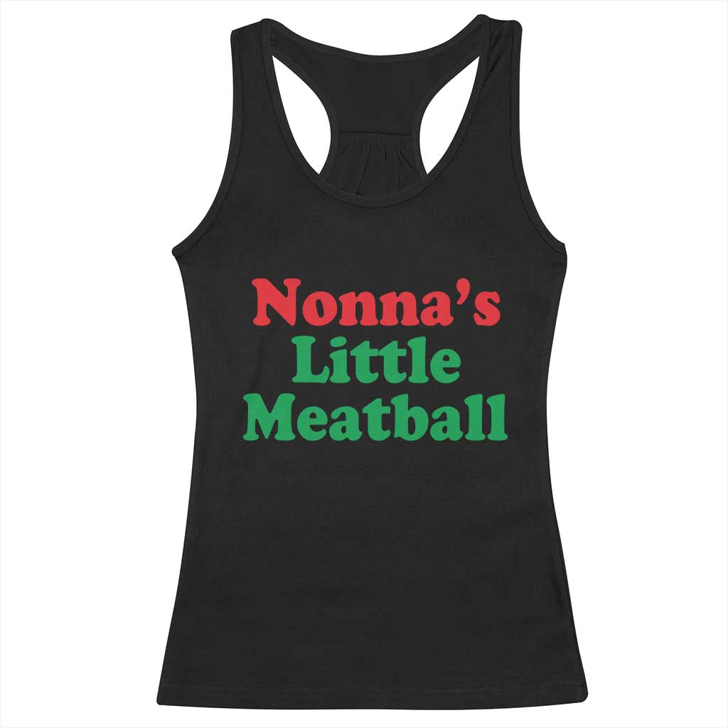 Nonna's Little Meatball Racerback Tank Top Funny Italian Family Baby Humor - Wonder Print Shop