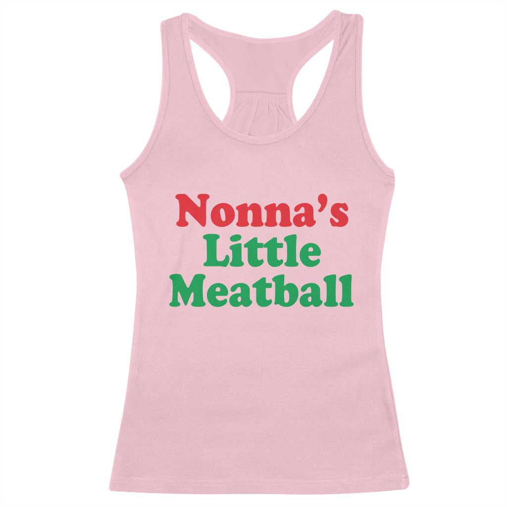 Nonna's Little Meatball Racerback Tank Top Funny Italian Family Baby Humor - Wonder Print Shop