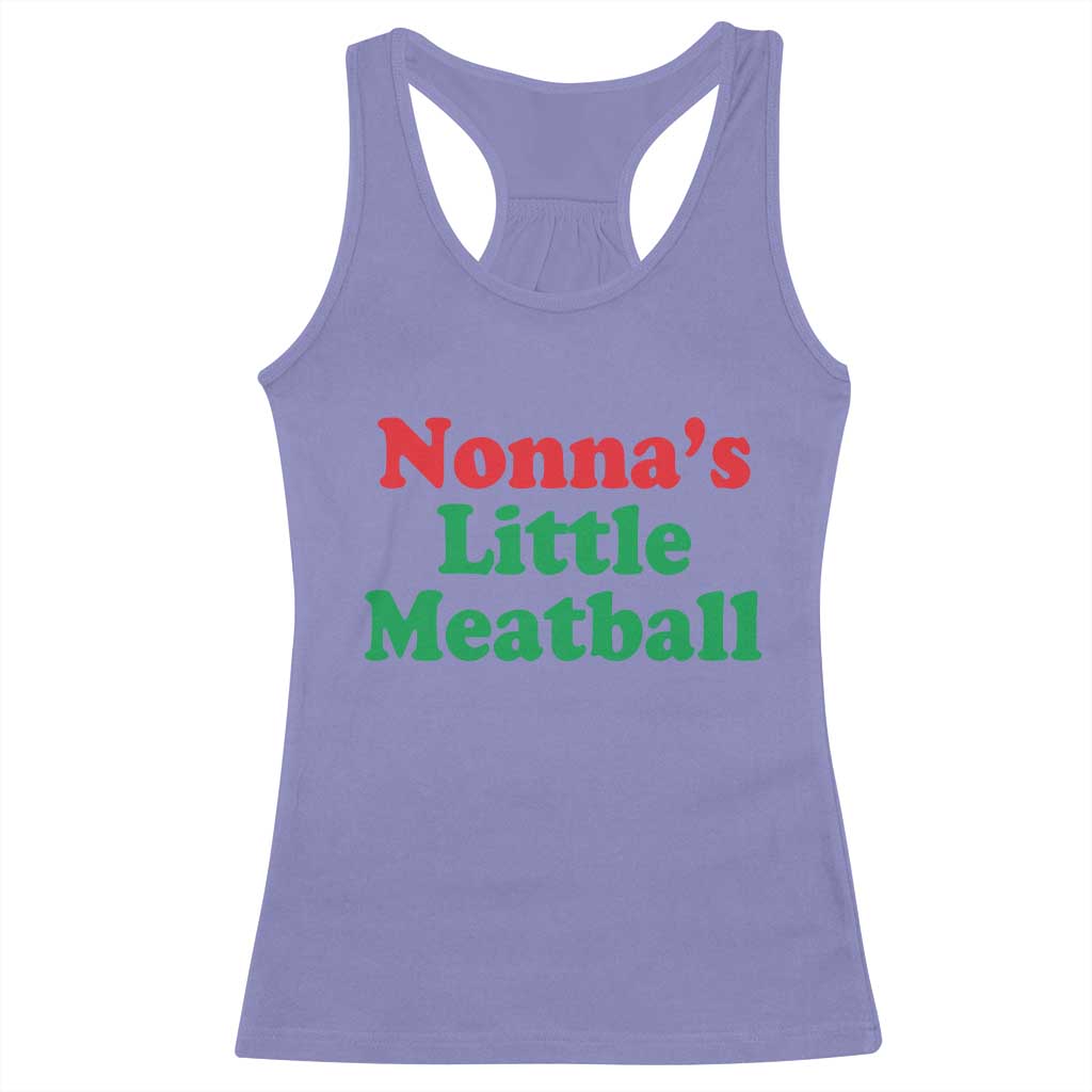 Nonna's Little Meatball Racerback Tank Top Funny Italian Family Baby Humor - Wonder Print Shop