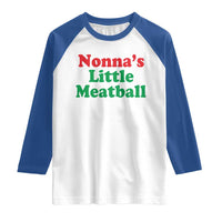 Nonna's Little Meatball Raglan Shirt Funny Italian Family Baby Humor - Wonder Print Shop