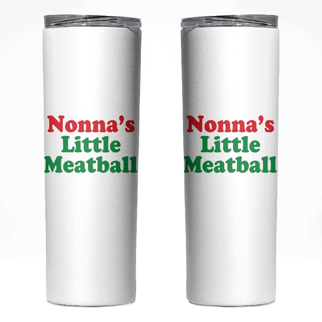Nonna's Little Meatball Skinny Tumbler Funny Italian Family Baby Humor - Wonder Print Shop