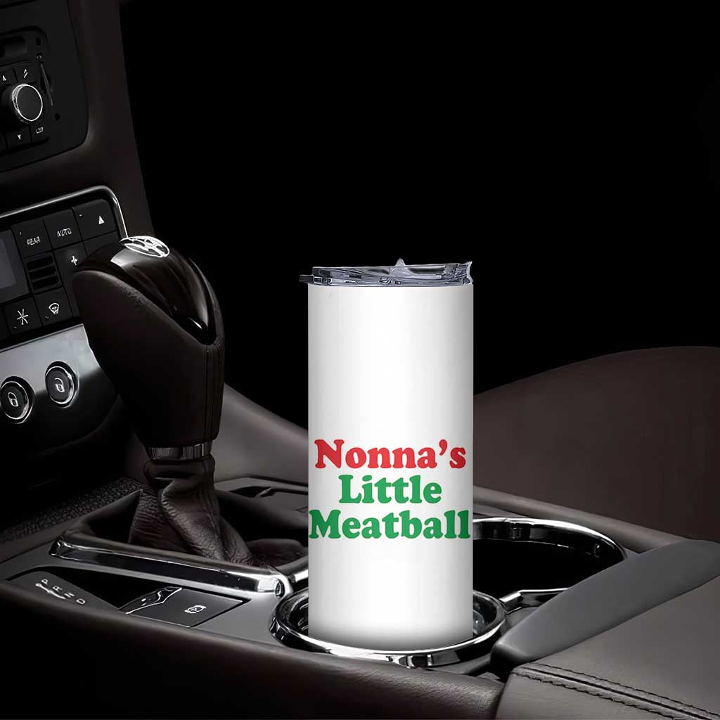 Nonna's Little Meatball Skinny Tumbler Funny Italian Family Baby Humor - Wonder Print Shop