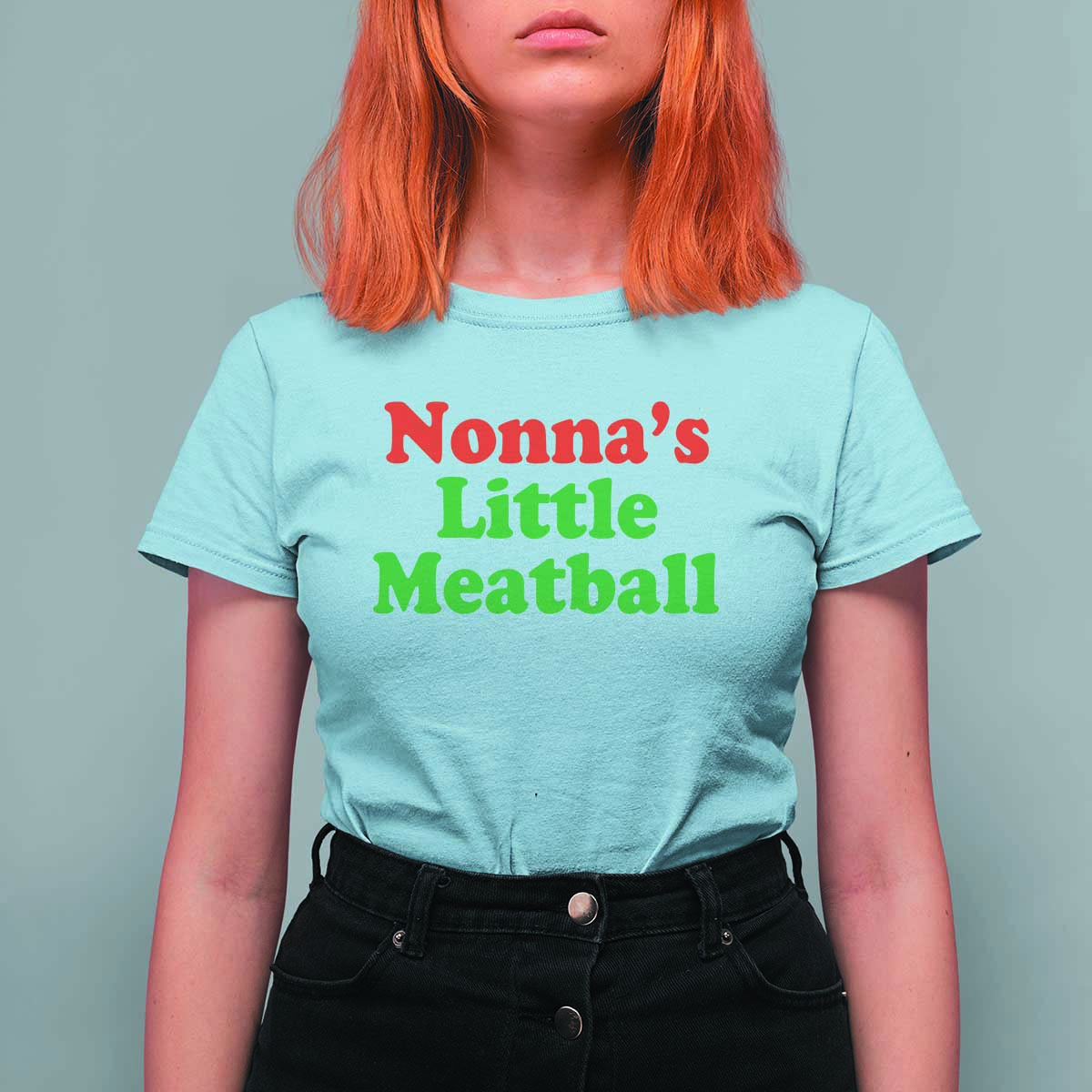 Nonna's Little Meatball T Shirt For Women Funny Italian Family Baby Humor - Wonder Print Shop