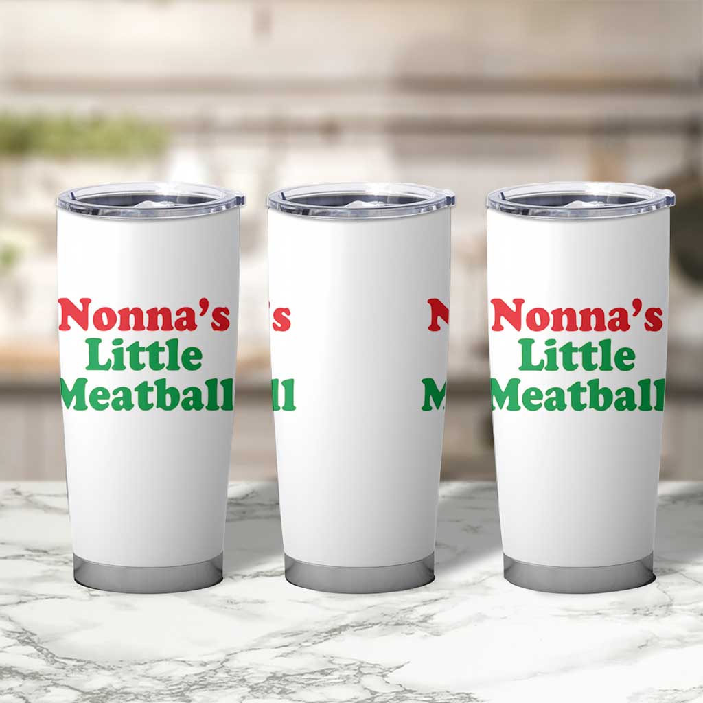 Nonna's Little Meatball Tumbler Cup Funny Italian Family Baby Humor - Wonder Print Shop