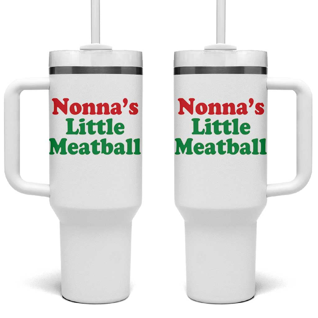 Nonna's Little Meatball Tumbler With Handle Funny Italian Family Baby Humor - Wonder Print Shop