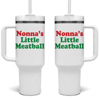 Nonna's Little Meatball Tumbler With Handle Funny Italian Family Baby Humor - Wonder Print Shop
