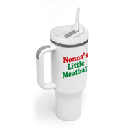 Nonna's Little Meatball Tumbler With Handle Funny Italian Family Baby Humor - Wonder Print Shop