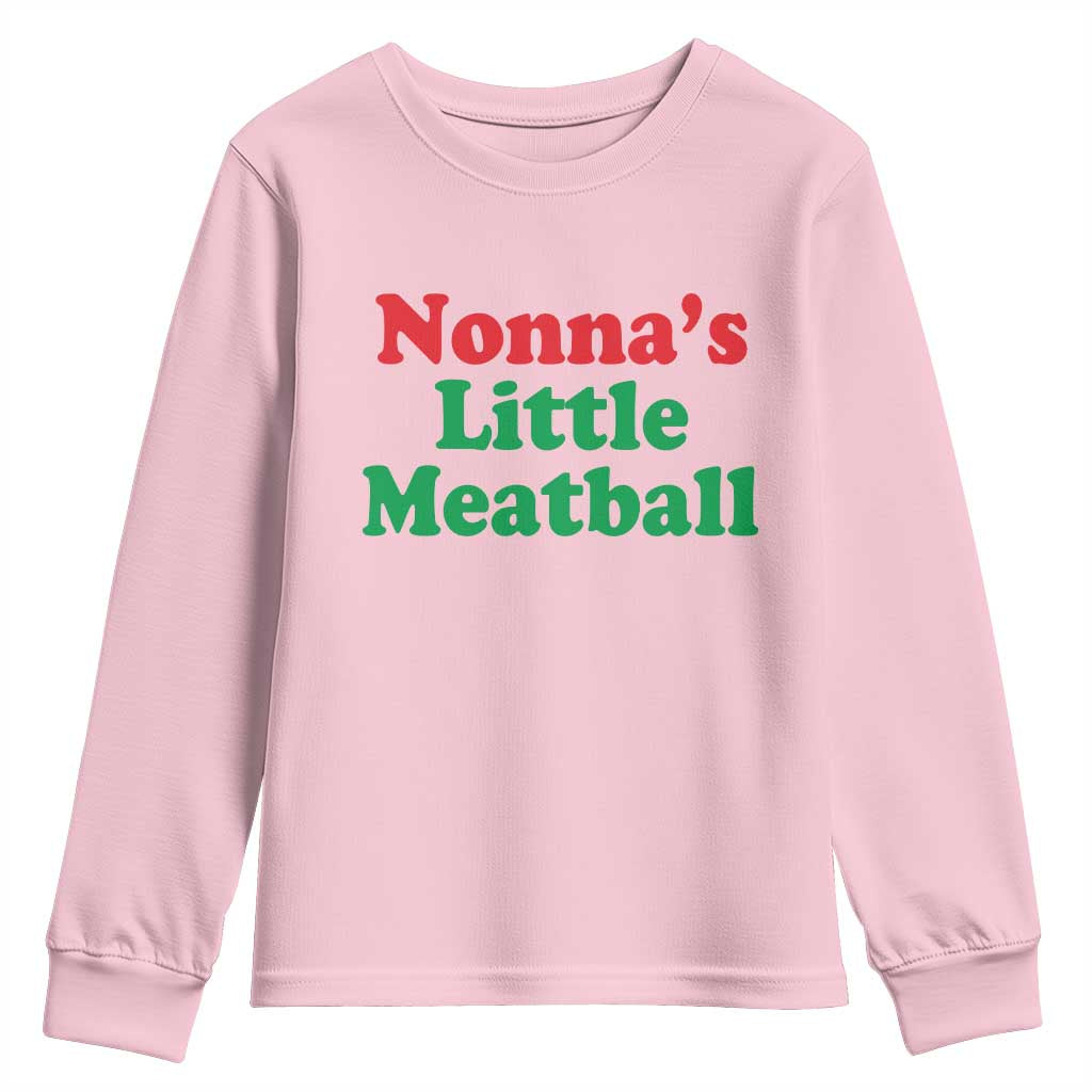 Nonna's Little Meatball Youth Sweatshirt Funny Italian Family Baby Humor - Wonder Print Shop