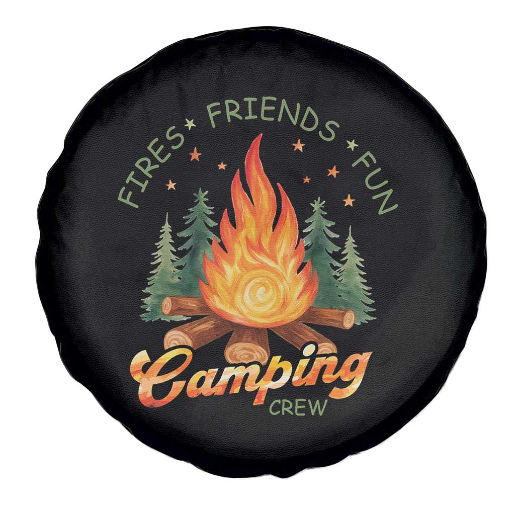 Fires Friends Fun Camping Crew Spare Tire Cover Cozy Campfire Adventure Outdoor Lovers - Wonder Print Shop