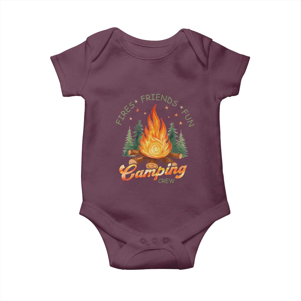 Fires Friends Fun Camping Crew Baby Onesie Cozy Campfire Adventure Outdoor Lovers - Wonder Print Shop