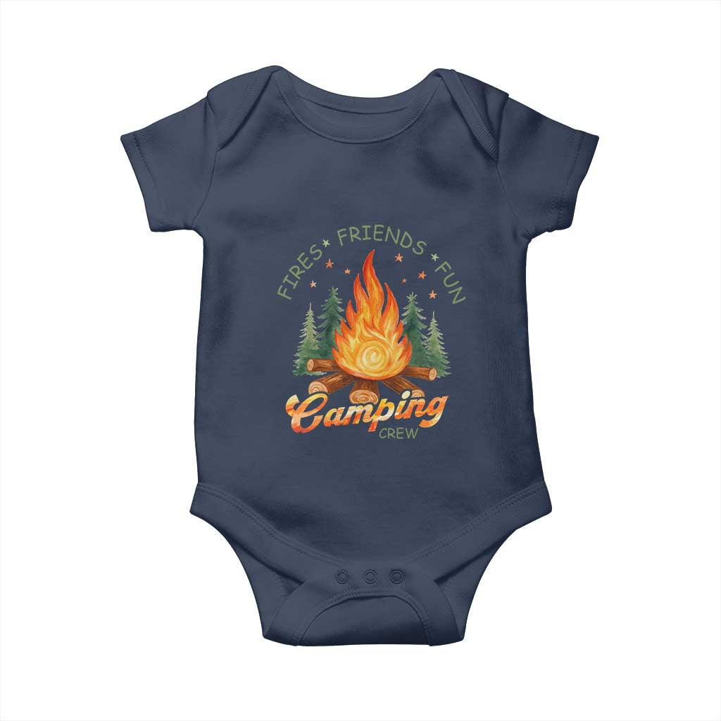 Fires Friends Fun Camping Crew Baby Onesie Cozy Campfire Adventure Outdoor Lovers - Wonder Print Shop