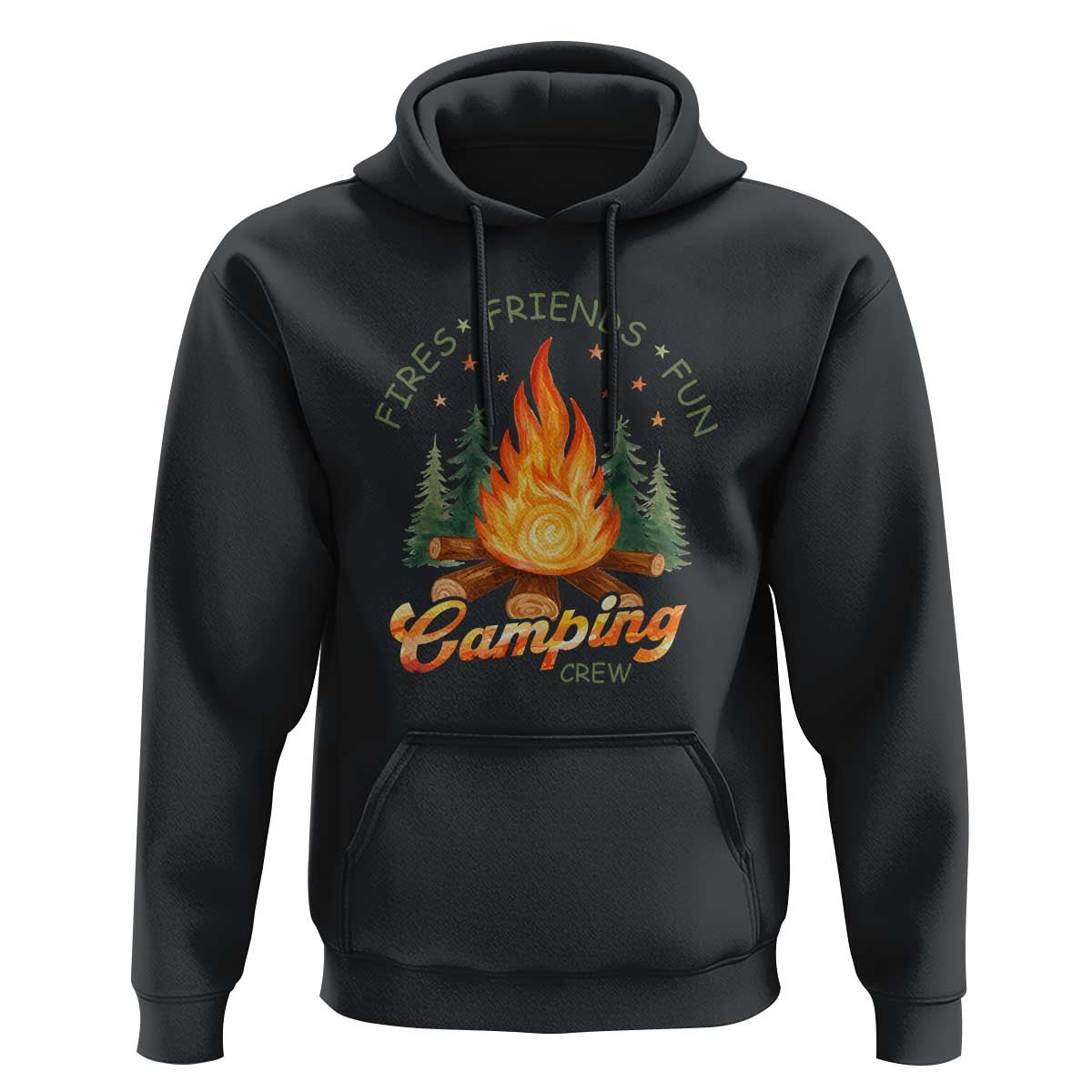 Fires Friends Fun Camping Crew Hoodie Cozy Campfire Adventure Outdoor Lovers - Wonder Print Shop