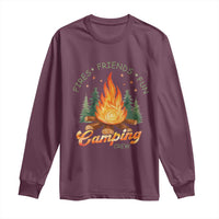 Fires Friends Fun Camping Crew Long Sleeve Shirt Cozy Campfire Adventure Outdoor Lovers - Wonder Print Shop