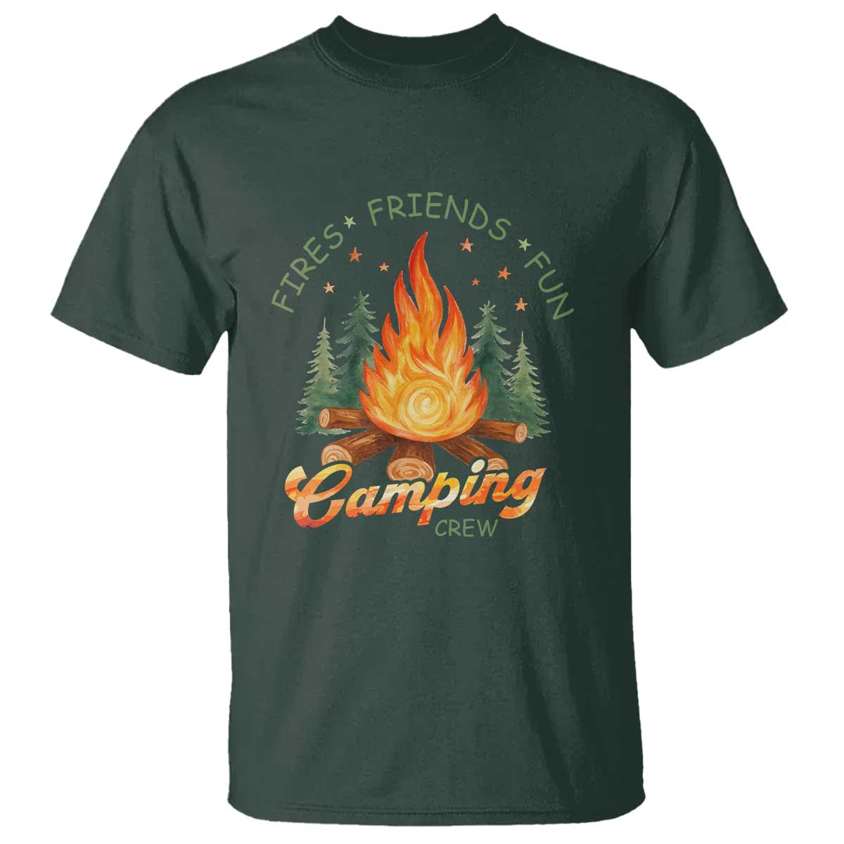 Fires Friends Fun Camping Crew T Shirt Cozy Campfire Adventure Outdoor Lovers - Wonder Print Shop