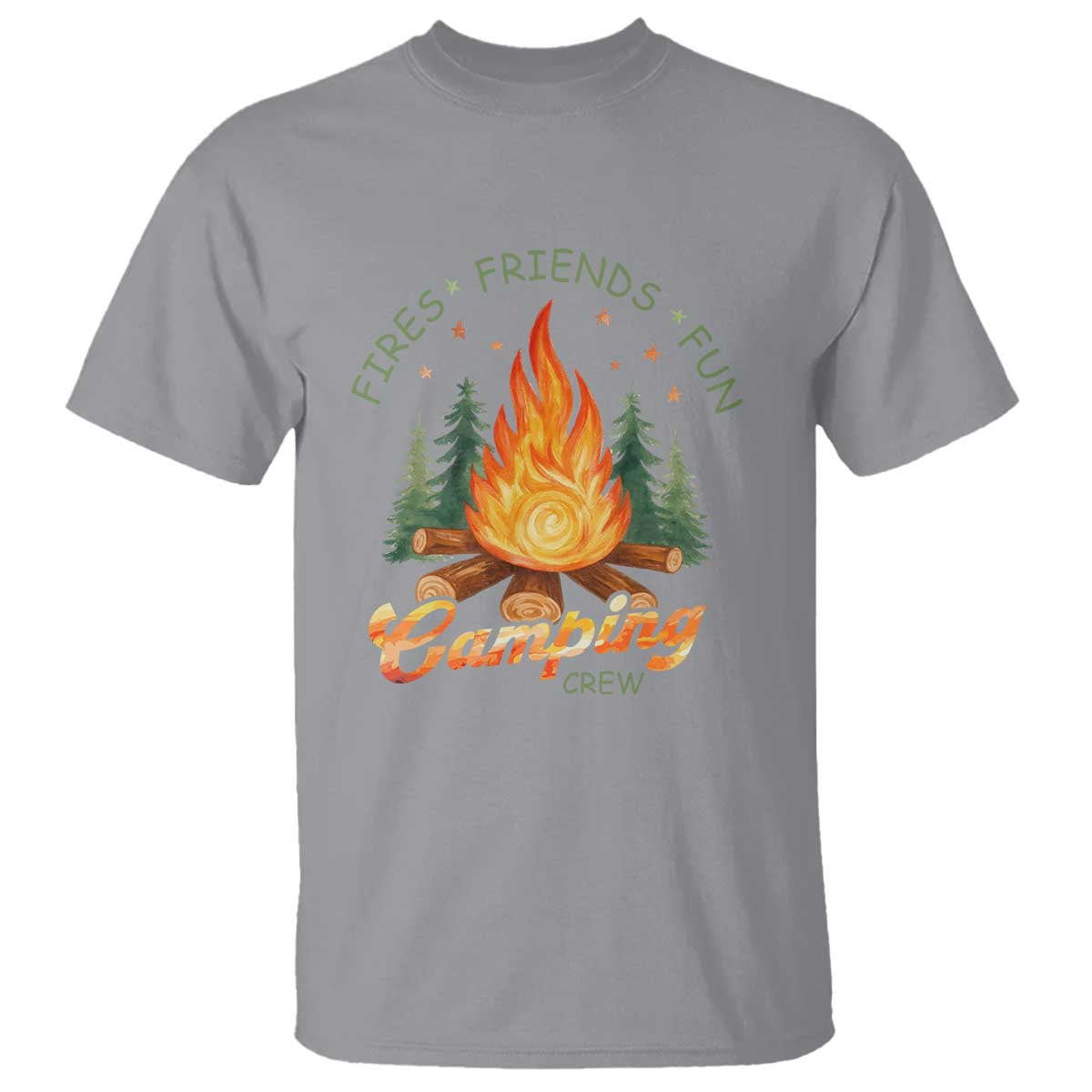 Fires Friends Fun Camping Crew T Shirt Cozy Campfire Adventure Outdoor Lovers - Wonder Print Shop