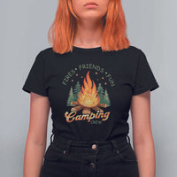 Fires Friends Fun Camping Crew T Shirt For Women Cozy Campfire Adventure Outdoor Lovers - Wonder Print Shop