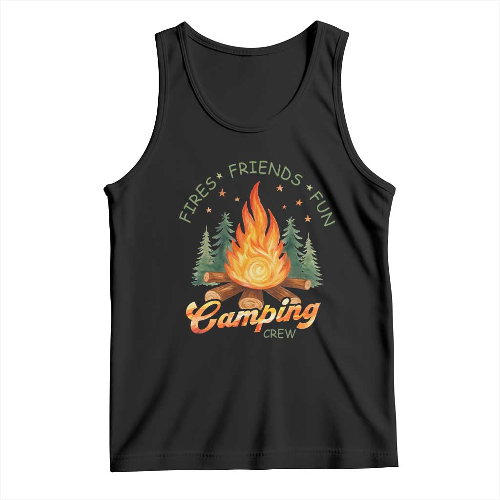 Fires Friends Fun Camping Crew Tank Top Cozy Campfire Adventure Outdoor Lovers - Wonder Print Shop