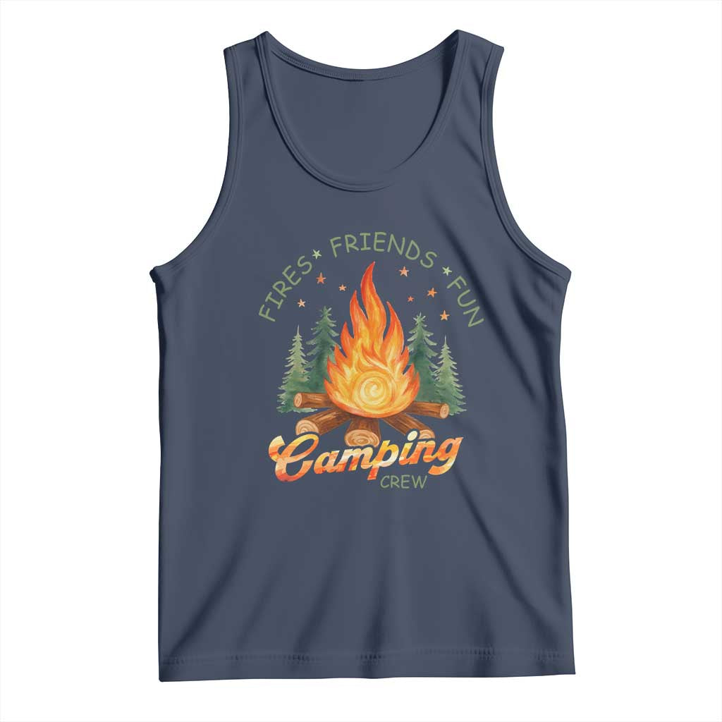 Fires Friends Fun Camping Crew Tank Top Cozy Campfire Adventure Outdoor Lovers - Wonder Print Shop
