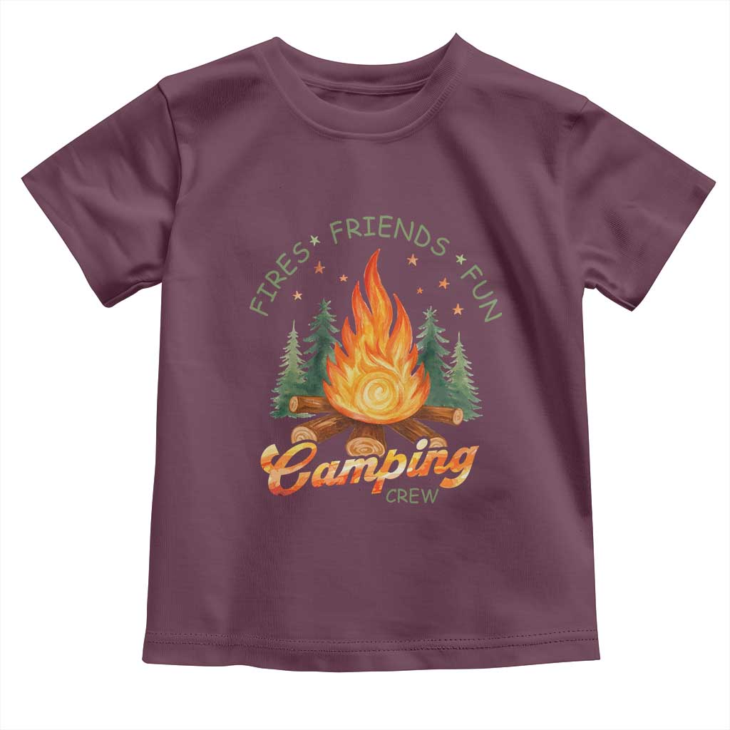 Fires Friends Fun Camping Crew Toddler T Shirt Cozy Campfire Adventure Outdoor Lovers - Wonder Print Shop