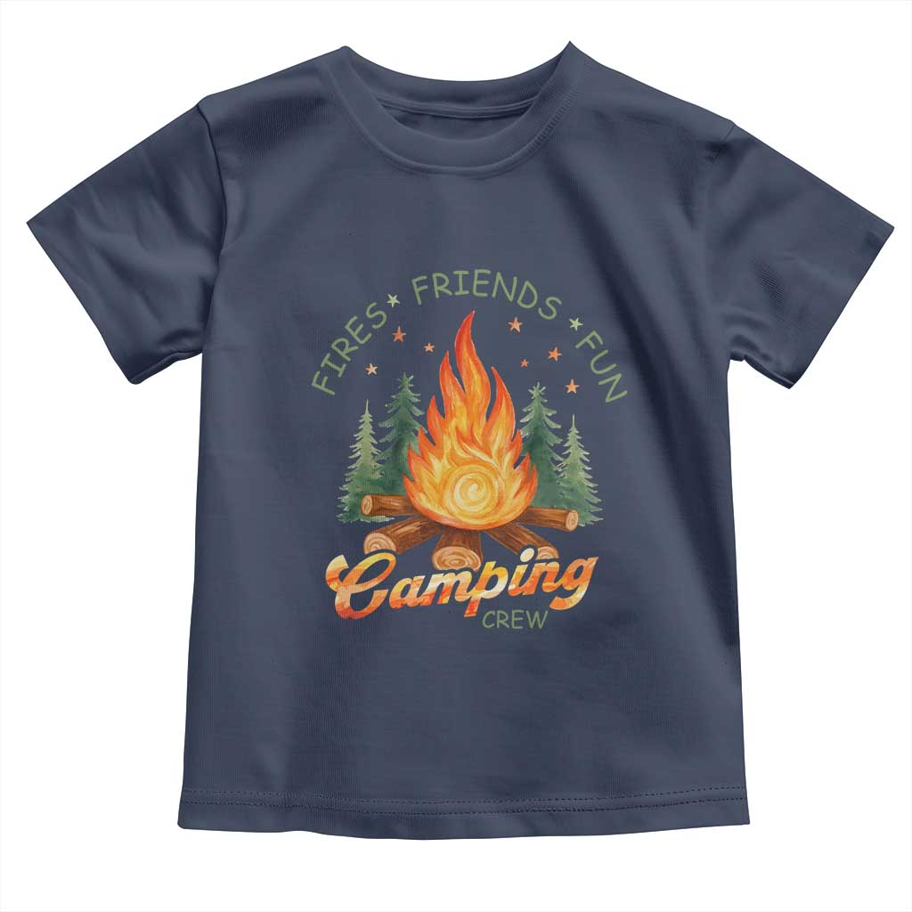 Fires Friends Fun Camping Crew Toddler T Shirt Cozy Campfire Adventure Outdoor Lovers - Wonder Print Shop