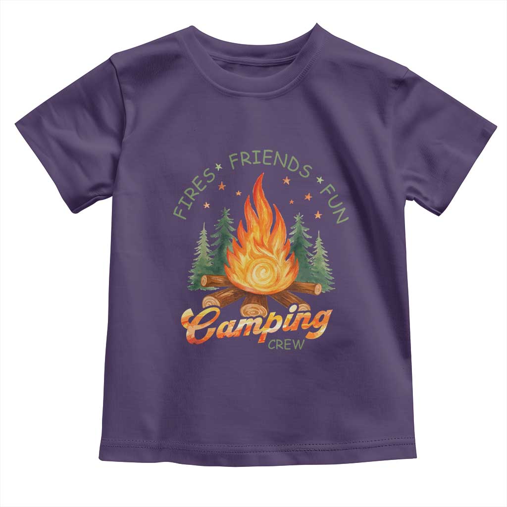 Fires Friends Fun Camping Crew Toddler T Shirt Cozy Campfire Adventure Outdoor Lovers - Wonder Print Shop