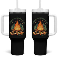 Fires Friends Fun Camping Crew Tumbler With Handle Cozy Campfire Adventure Outdoor Lovers - Wonder Print Shop