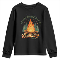 Fires Friends Fun Camping Crew Youth Sweatshirt Cozy Campfire Adventure Outdoor Lovers - Wonder Print Shop