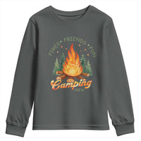 Fires Friends Fun Camping Crew Youth Sweatshirt Cozy Campfire Adventure Outdoor Lovers - Wonder Print Shop