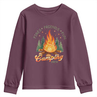 Fires Friends Fun Camping Crew Youth Sweatshirt Cozy Campfire Adventure Outdoor Lovers - Wonder Print Shop
