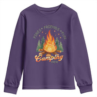 Fires Friends Fun Camping Crew Youth Sweatshirt Cozy Campfire Adventure Outdoor Lovers - Wonder Print Shop