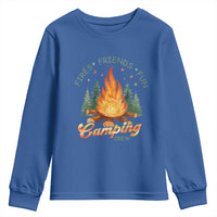 Fires Friends Fun Camping Crew Youth Sweatshirt Cozy Campfire Adventure Outdoor Lovers - Wonder Print Shop