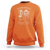 Summerween Social Club Sweatshirt Spooky All Year Skeleton Summer Halloween Beach Party - Wonder Print Shop