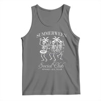 Summerween Social Club Tank Top Spooky All Year Skeleton Summer Halloween Beach Party - Wonder Print Shop