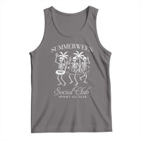 Summerween Social Club Tank Top Spooky All Year Skeleton Summer Halloween Beach Party - Wonder Print Shop