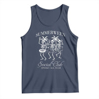 Summerween Social Club Tank Top Spooky All Year Skeleton Summer Halloween Beach Party - Wonder Print Shop