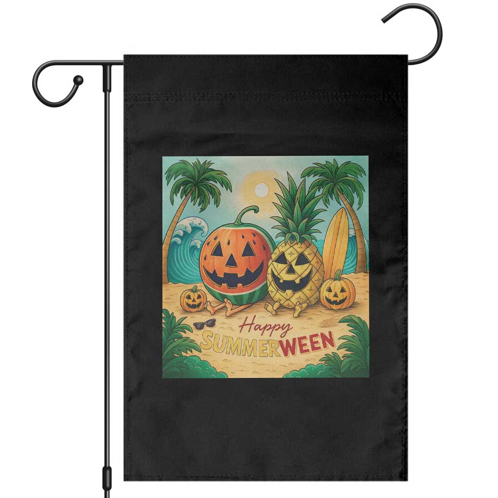 Retro Tropical Summerween Garden Flag Halloween Summer Beach Cocktail Boo - Wonder Print Shop
